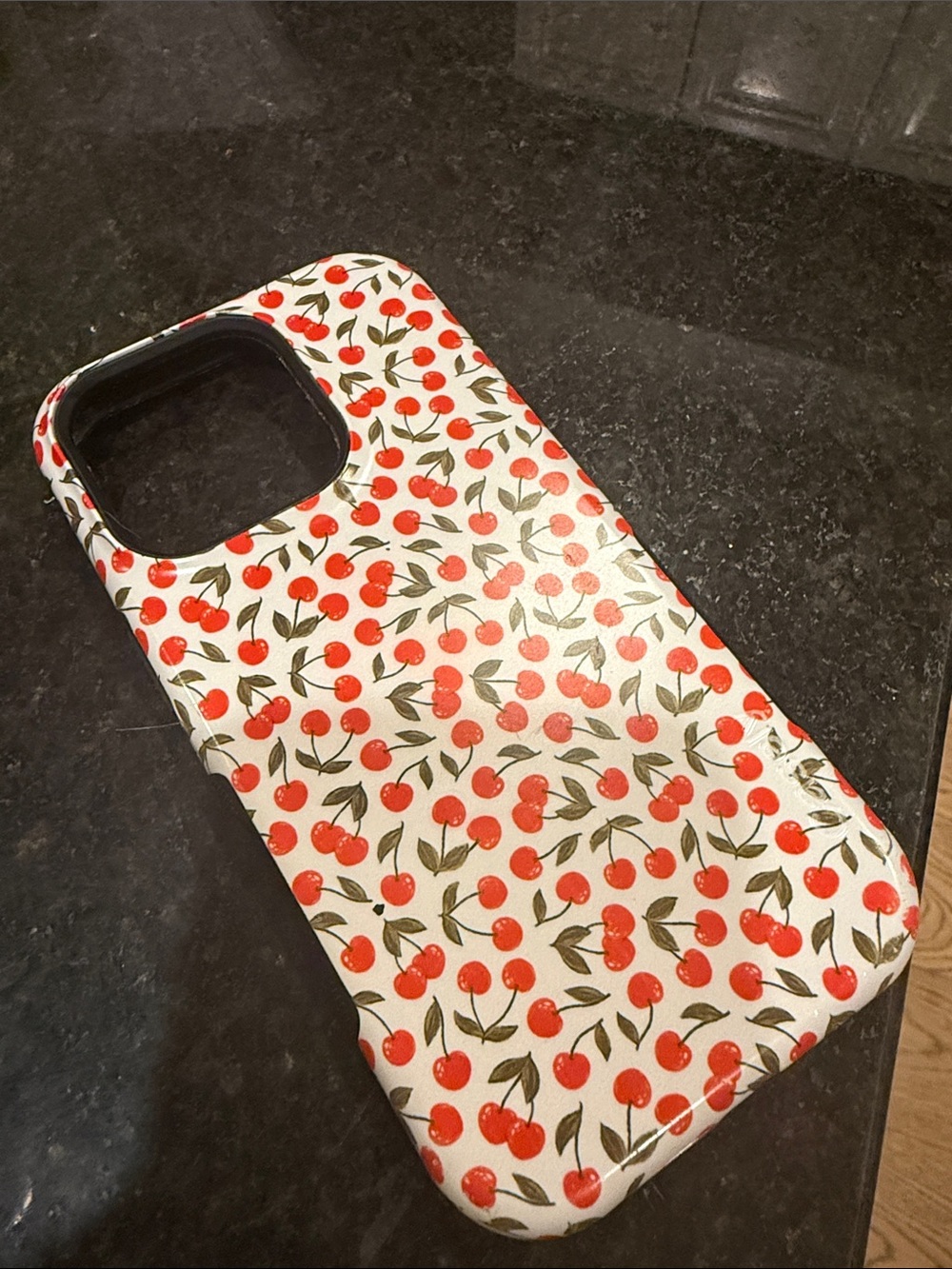 Cherry Pattern White iPhone Case
